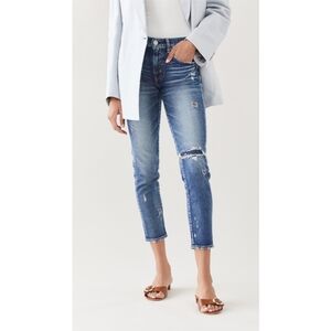 MOUSSY VINTAGE Lenwood Skinny Blue Jeans Distressed Size 27 Baddie Grunge